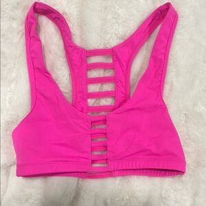 Pink Strappy Sports Bra